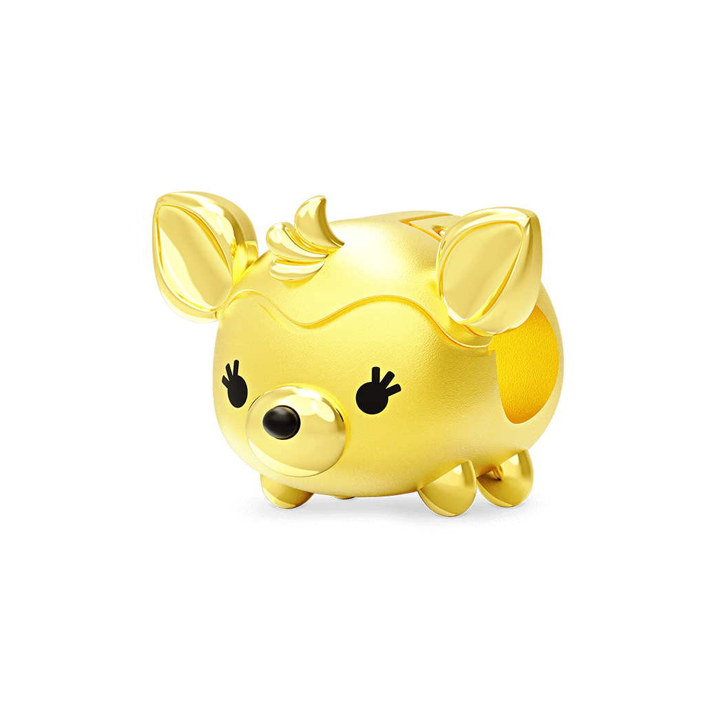 ภาพมุมเฉียงชาร์มสร้อยข้อมือ Disney Tsum Tsum Bambi Charm