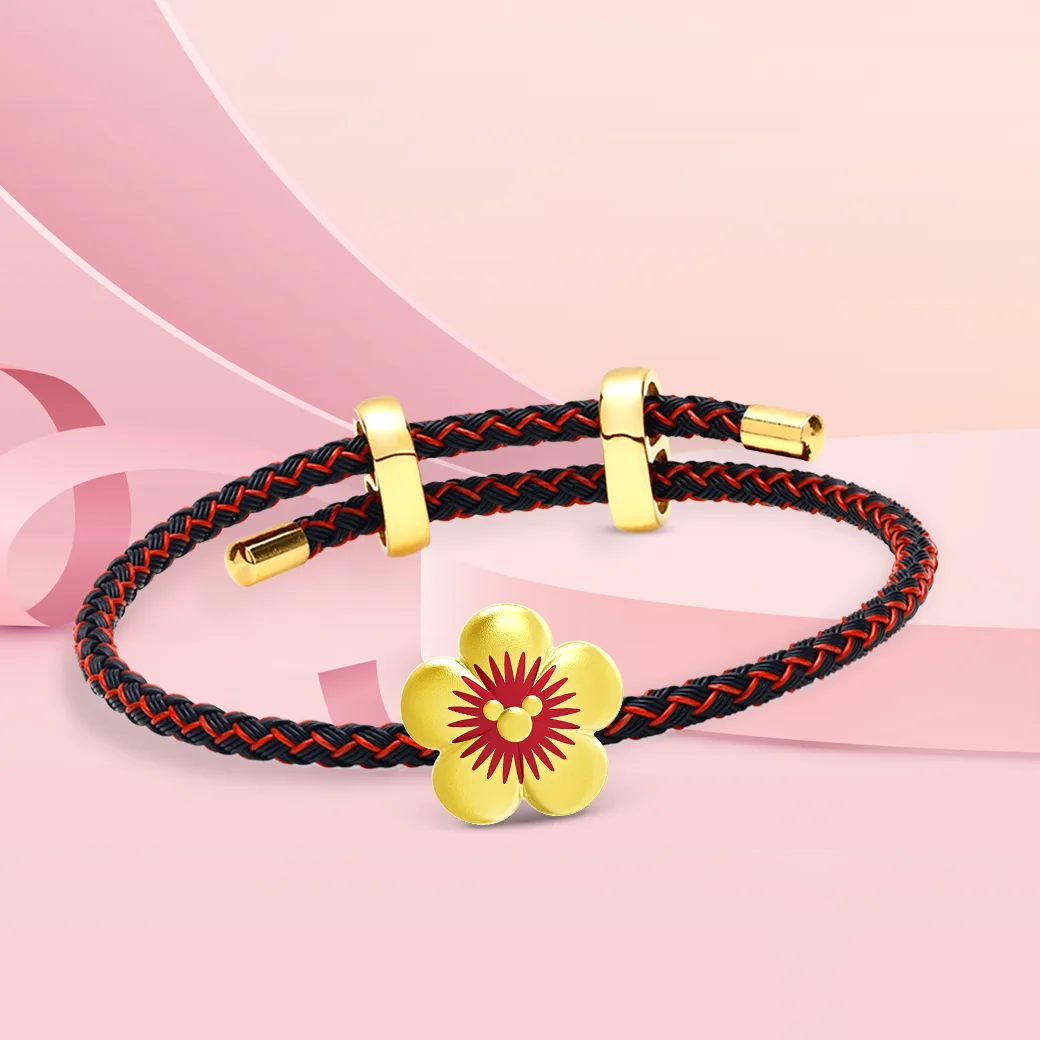 ภาพสร้อยข้อมือชาร์ม Disney Mickey Mouse Plum Mickey Blossom Charm สีแดงดำ