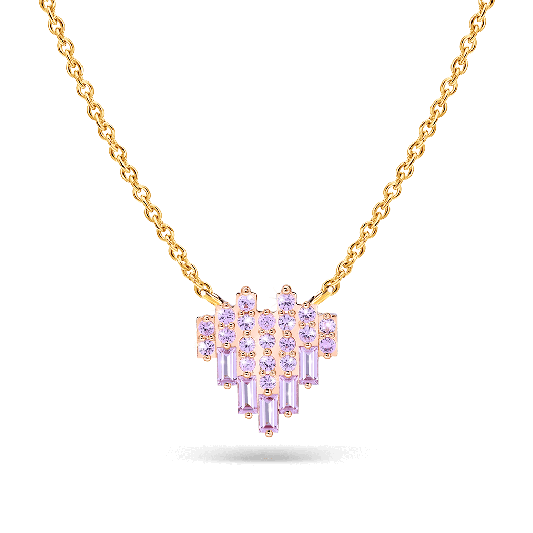 รูปด้านหน้าของ Chandelier Love Pink Sapphire Necklace