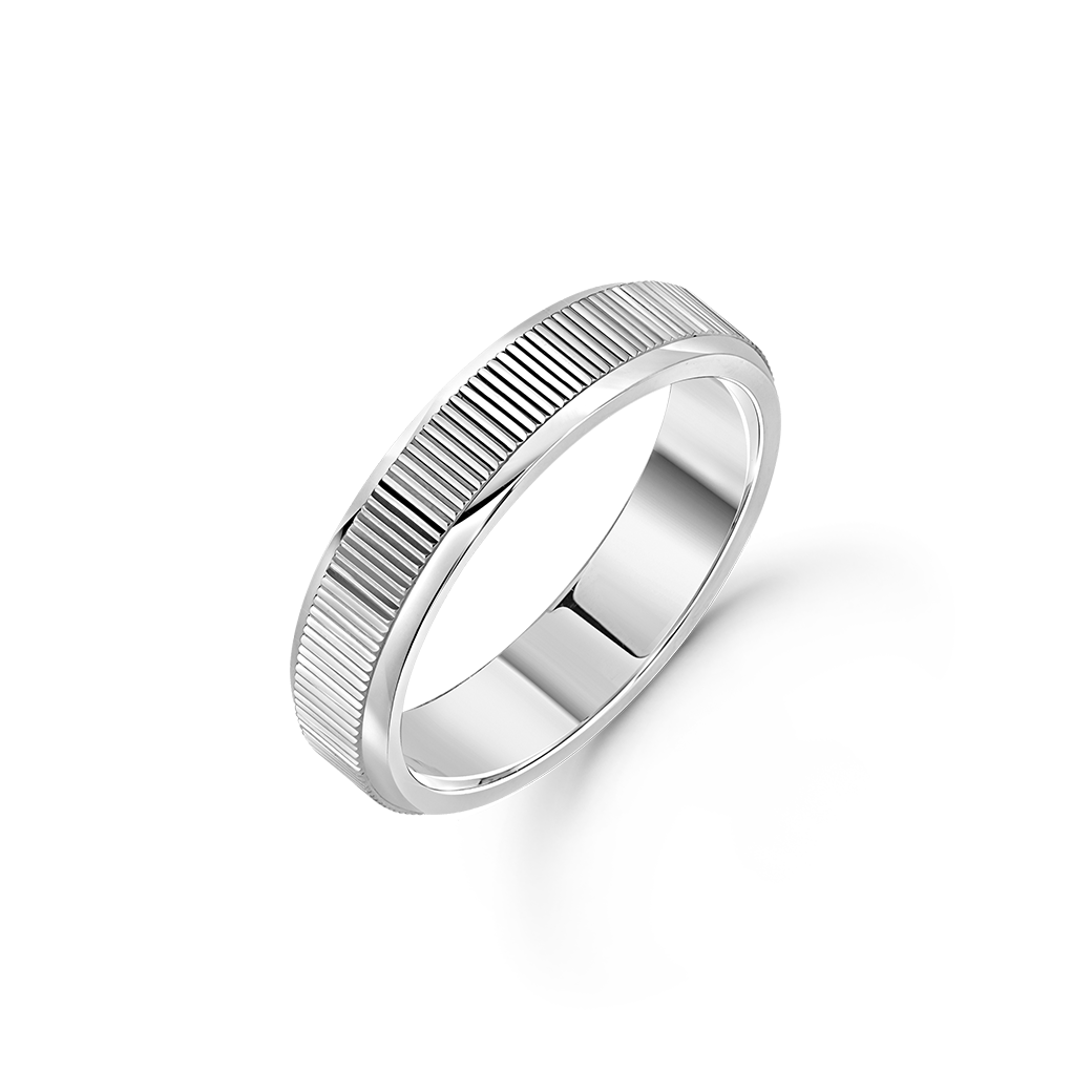 ภาพมุมเฉียงแหวนทองขาว Zoullink Rectangle Band Ringภาพมุมเฉียง