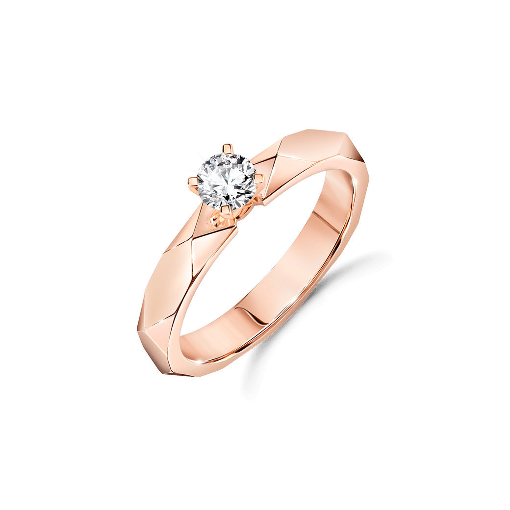 ภาพมุมเฉียงแหวนเพชรเม็ดชู Zoullink Facet Diamond